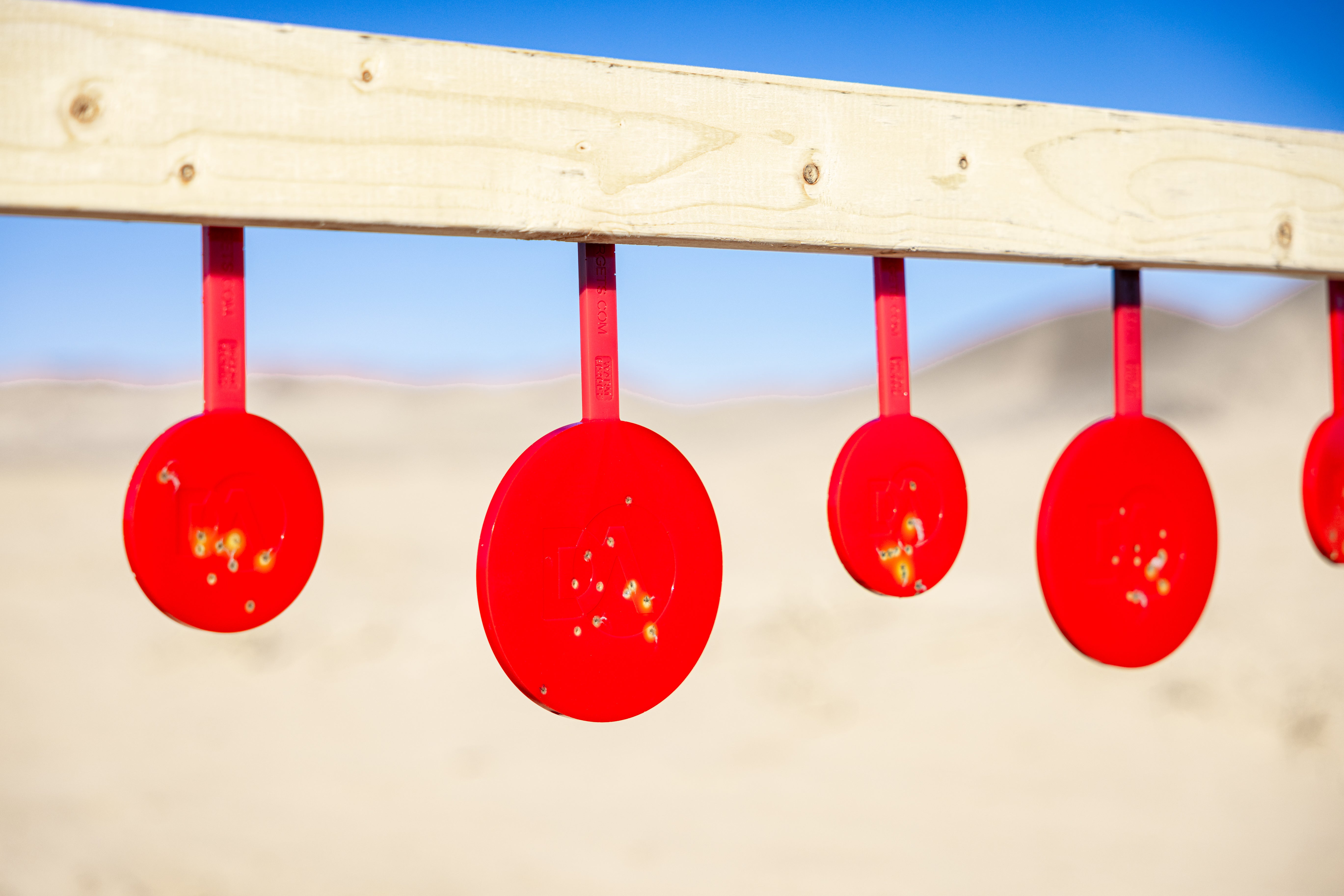 red gong target with white background