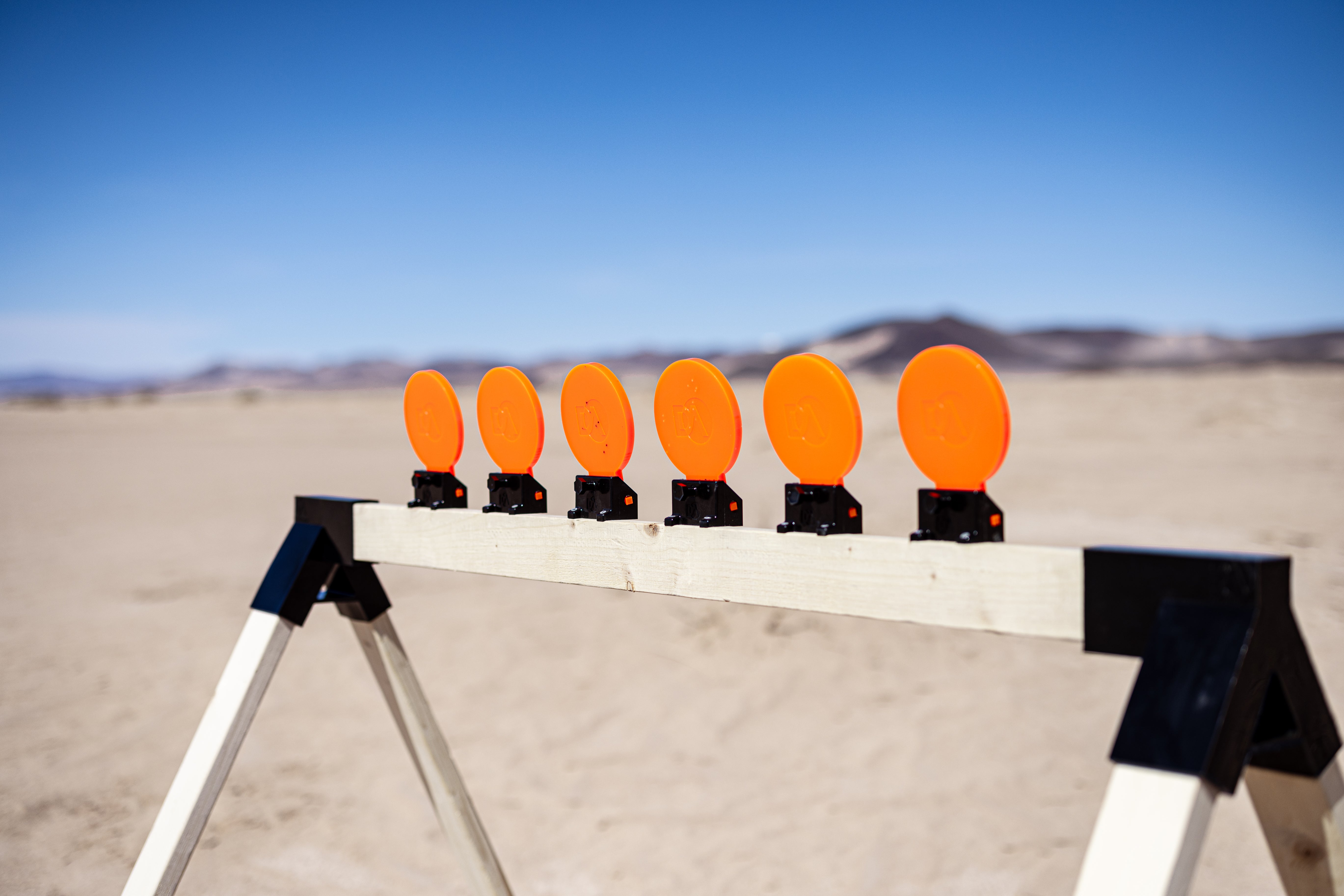 bright orange self healing targets with white background