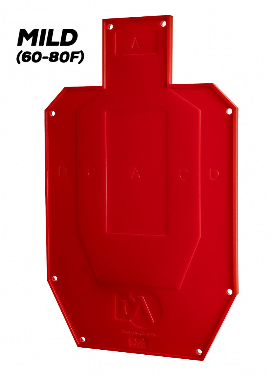 red half silhouette shooting target with white background