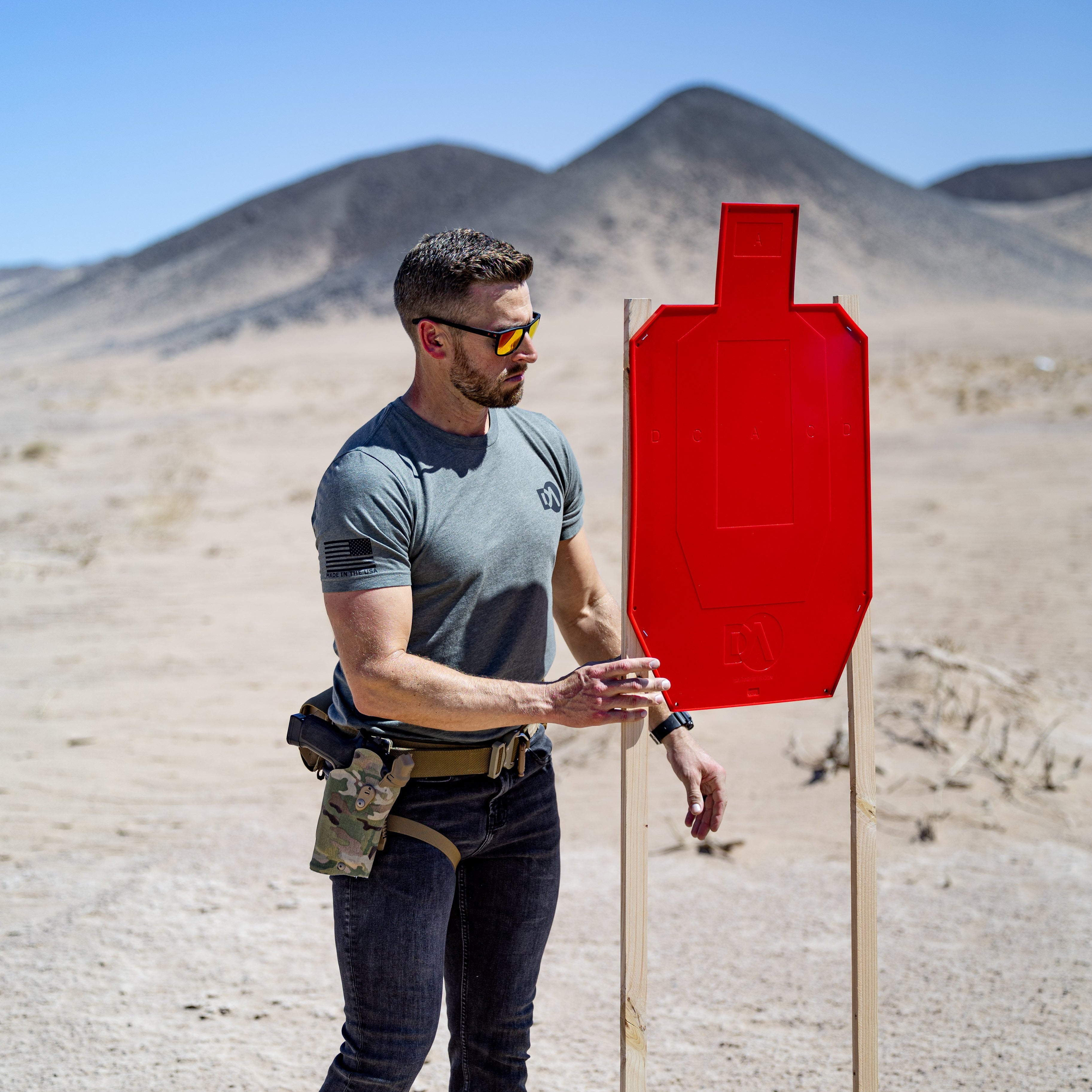 Full-Size Silhouette Color-Changing Target designed for ricochet-free use, ensuring safety while shooting.