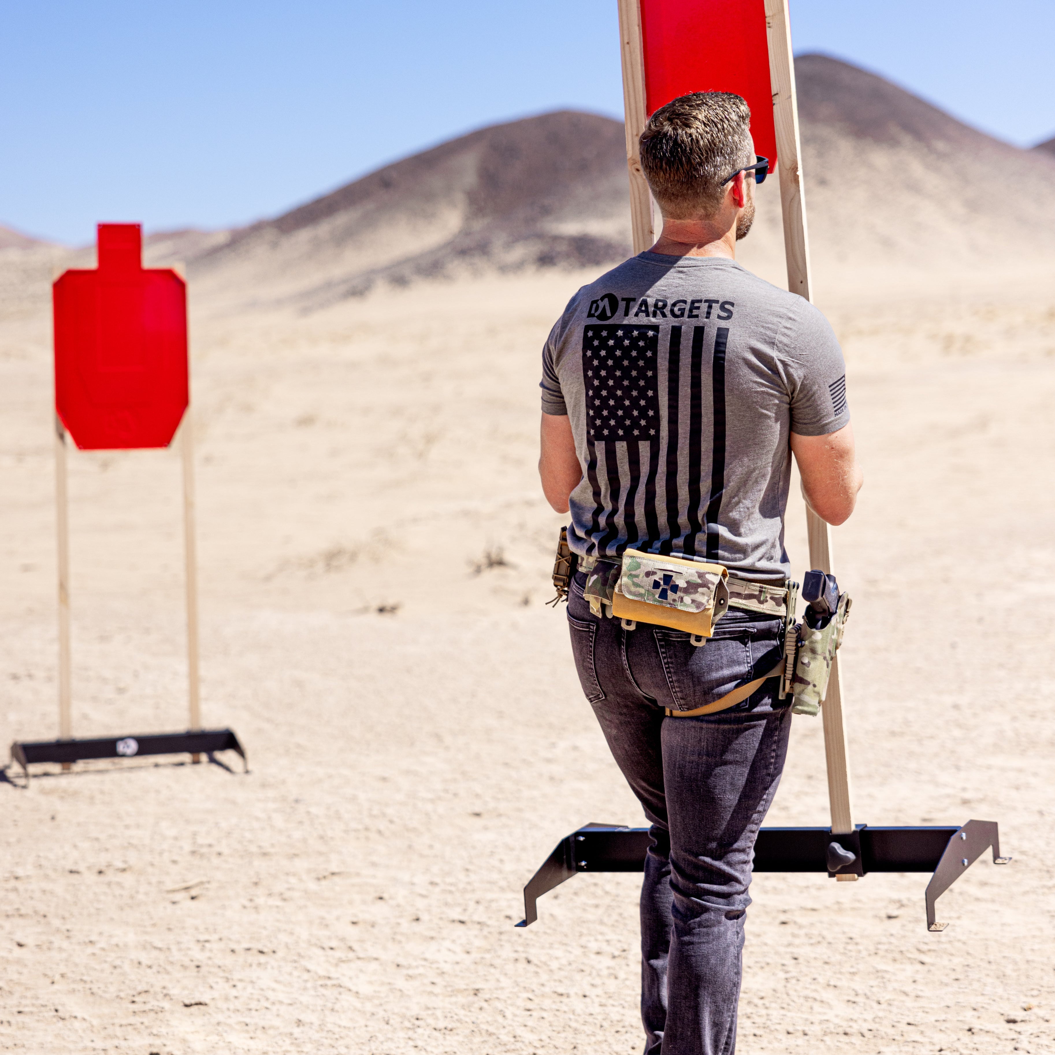 Adjustable Target Stand made in the USA, demonstrating durability and performance for repeated use.