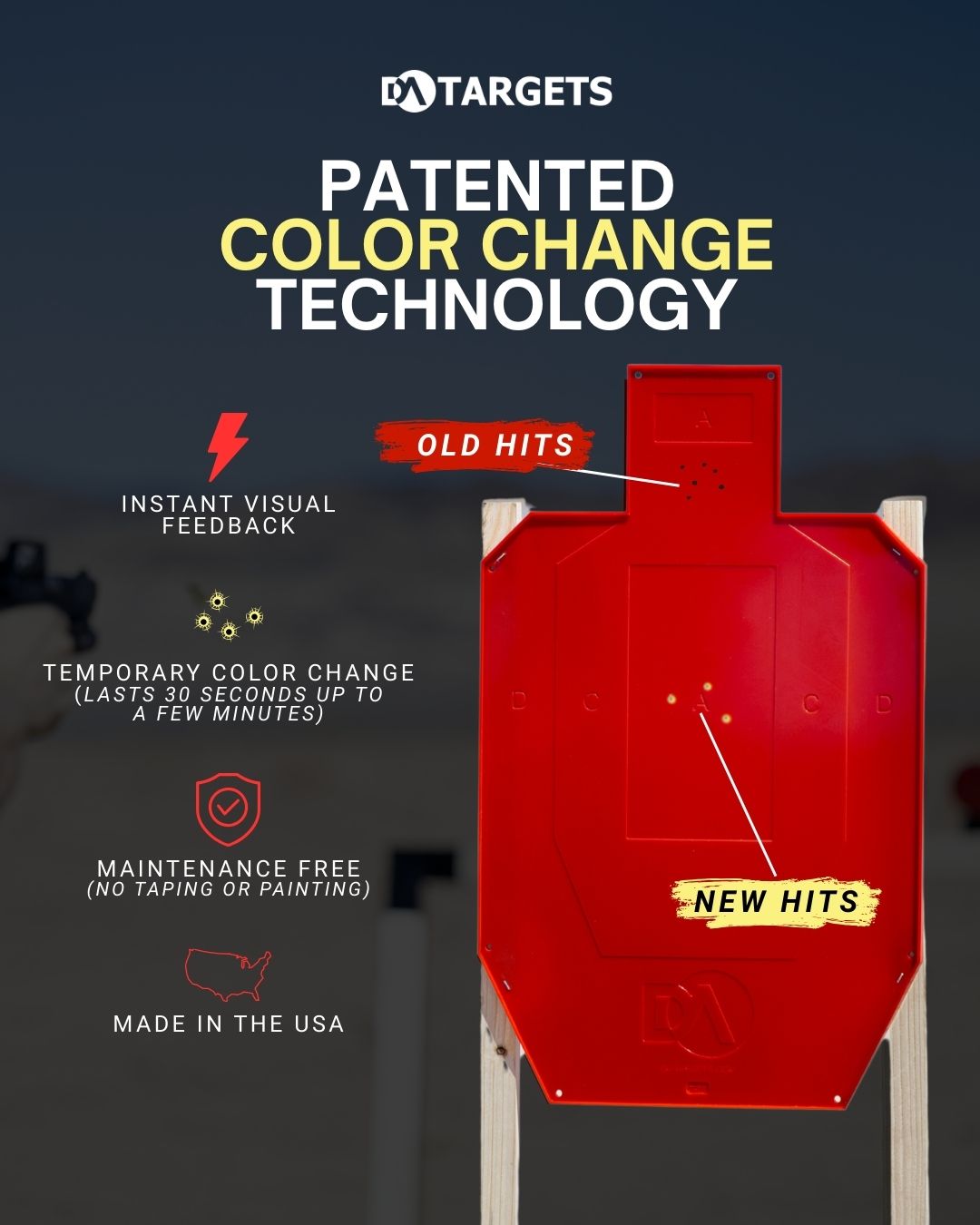 Full-Size Silhouette Color-Changing Shooting Target | DA Targets