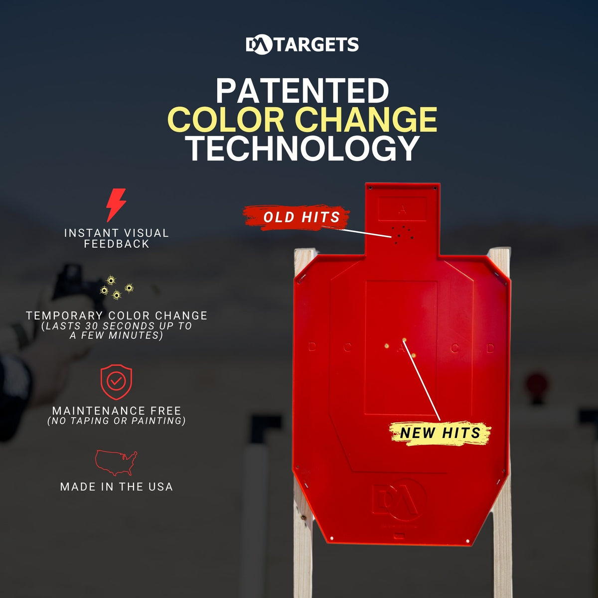 Full-Size Silhouette Color-Changing Shooting Target | DA Targets