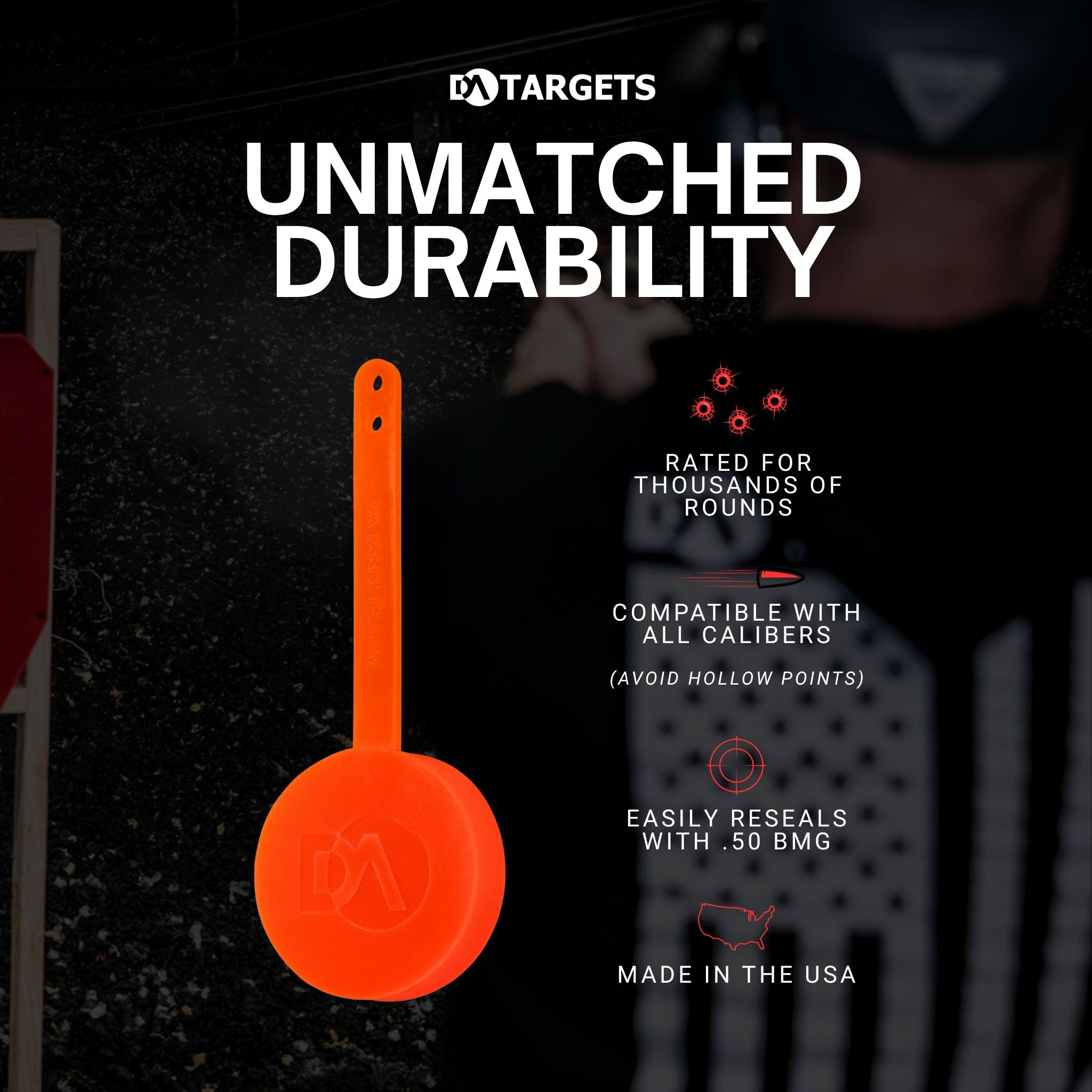 4" Rifle Gong Target Non-Color Changing